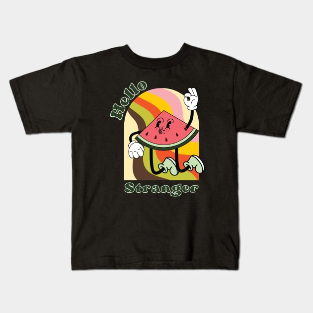 Hello Stranger: Vintage Vibes Retro Design Kids T-Shirt by Calypsosky